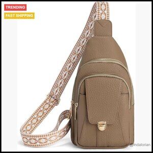 Leather Anti-Theft Crossbody Sling Bag Fanny Pack Travel Backpack Versatile